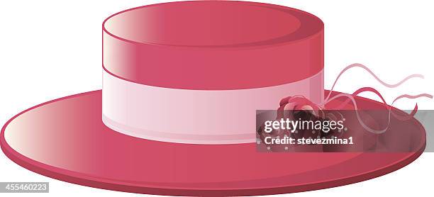 red hat society - white hat fashion item stock illustrations