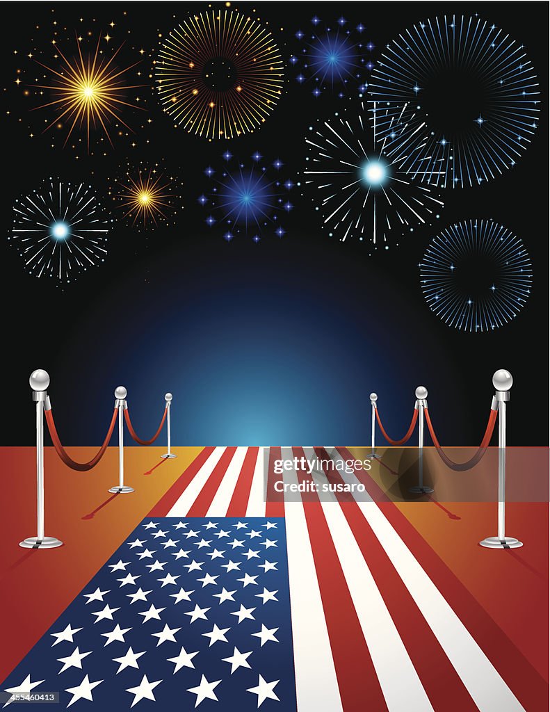 Firework with USA Carpet Celebration