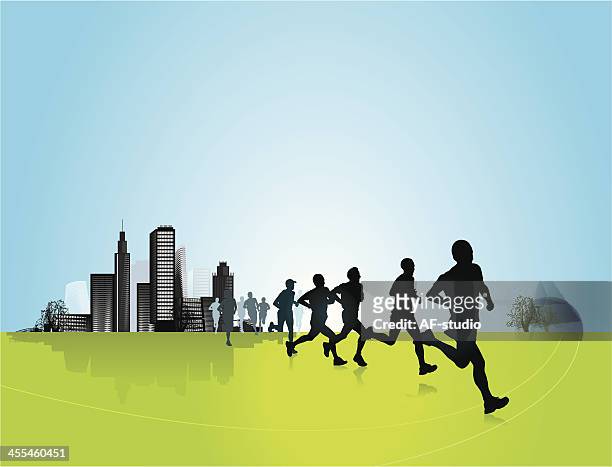runners - jogging city stock illustrations