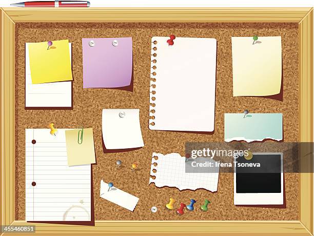 stockillustraties, clipart, cartoons en iconen met bulletin board - prikbord