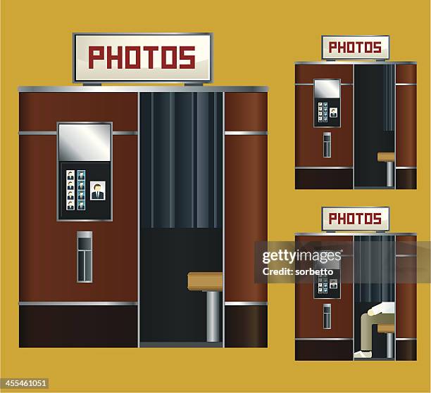 photo booth machine - photomaton stock illustrations