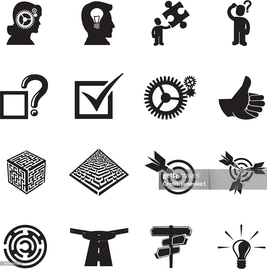 Symbole Problem Problemlösung Symbole Stock-Illustration - Getty Images