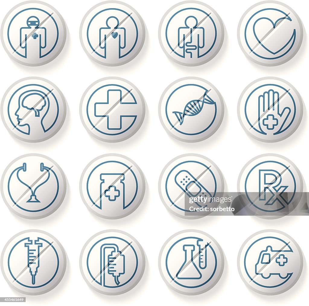 Medizinische Verwandte Icon-Set
