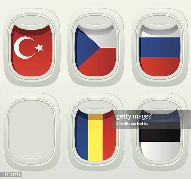 aircraft window national flag collection - czech republic flag vector stock illustrations