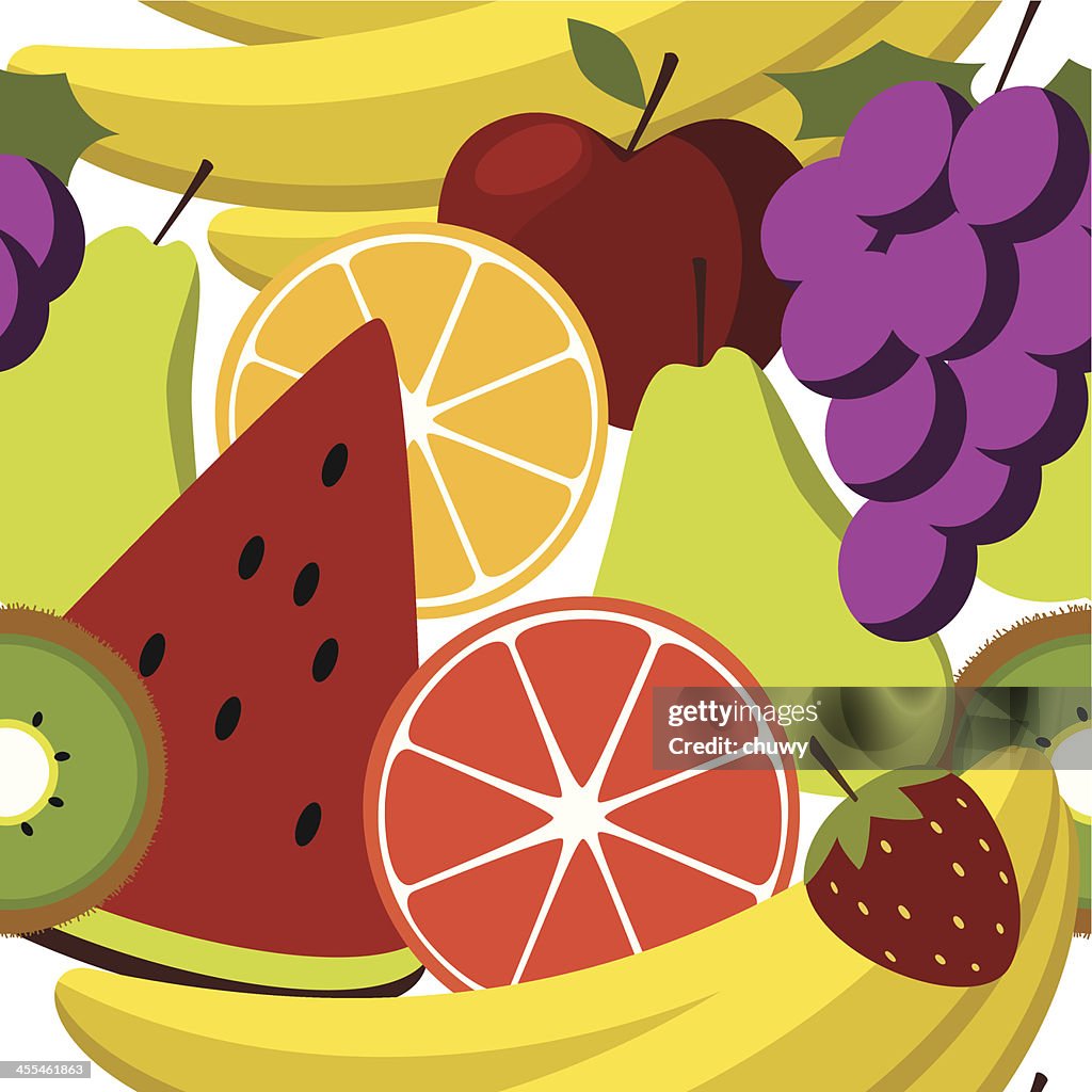 Fruit salad seamess pattern