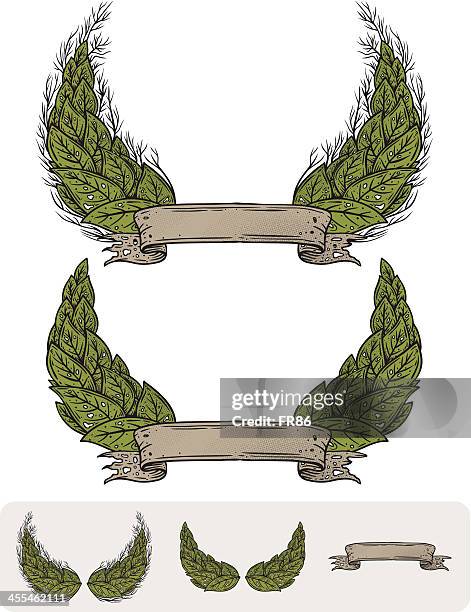 weathered laurel and scroll - laurel maryland stock illustrations