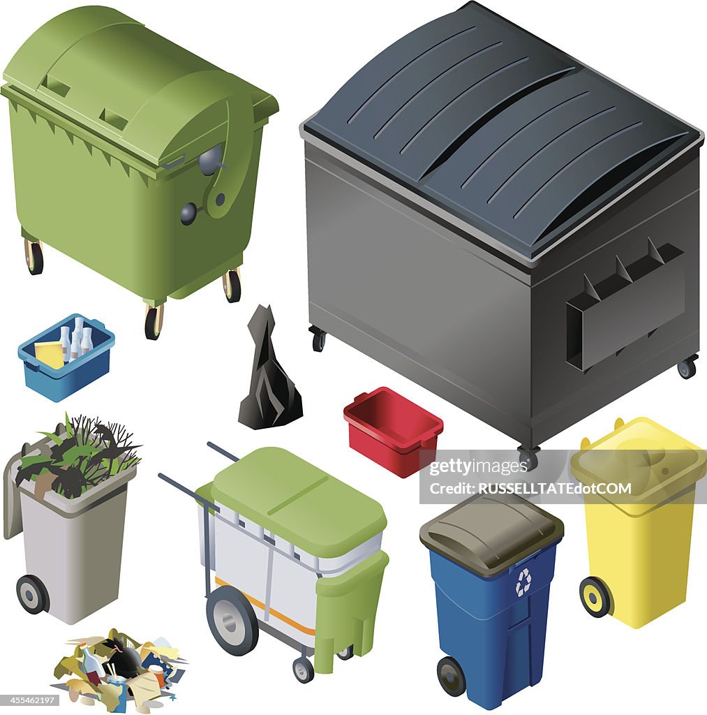 Bunt Abfall Containern