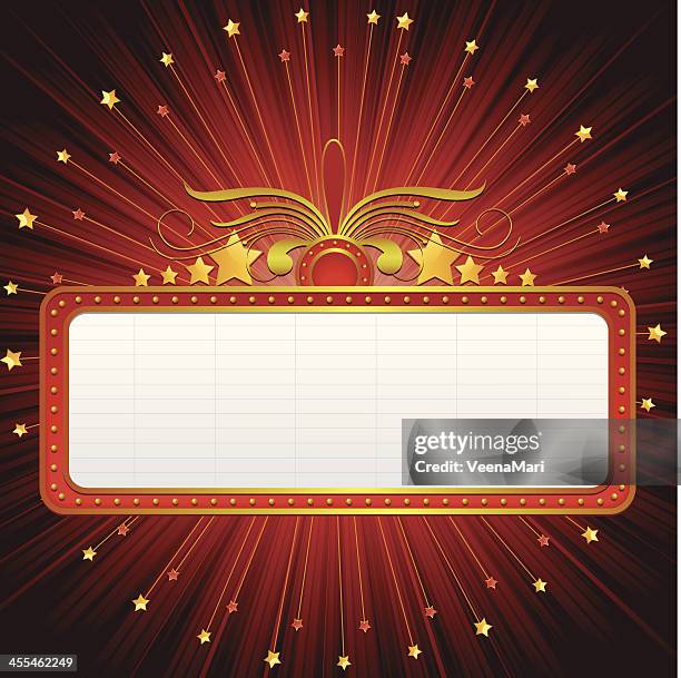 marquee banner - theater marquee stock illustrations