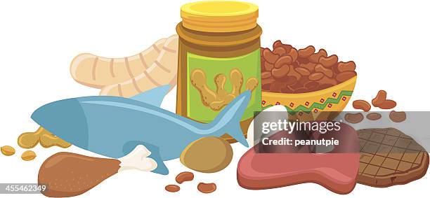 protein fleisch gruppe - ballaststoff stock-grafiken, -clipart, -cartoons und -symbole