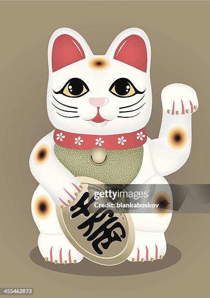 lucky cat - maneki neko stock illustrations
