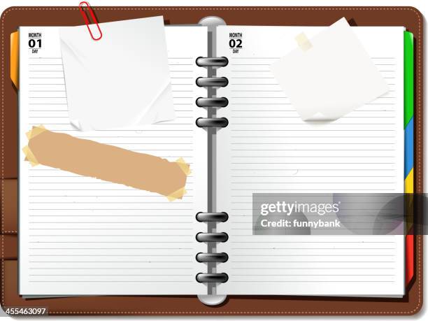 blank notebook - week schedule stock illustrations