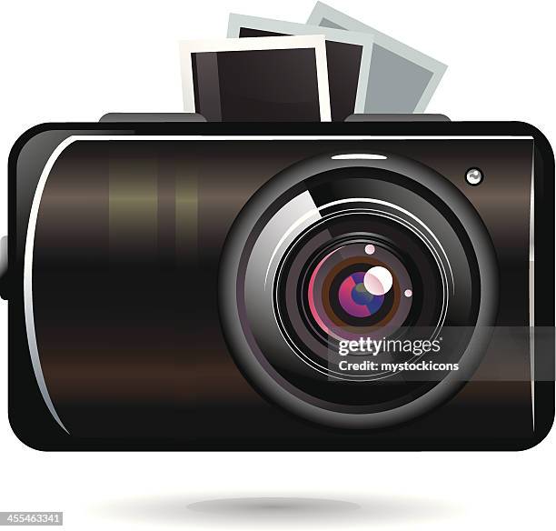 compact digital camera icon - point and shoot camera stock illustrations