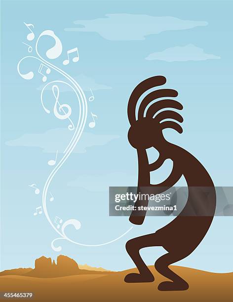 kokopelli in sedona arizona - kokopelli stock illustrations