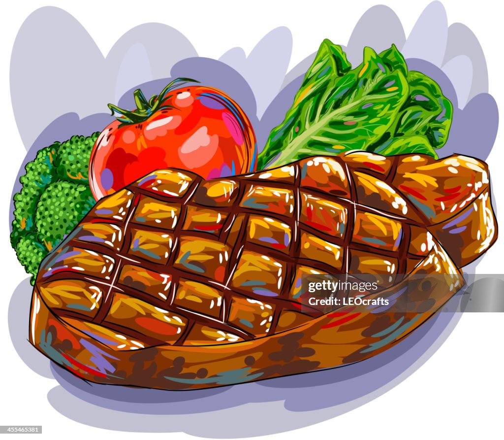 Grilled Beef with Vegetables