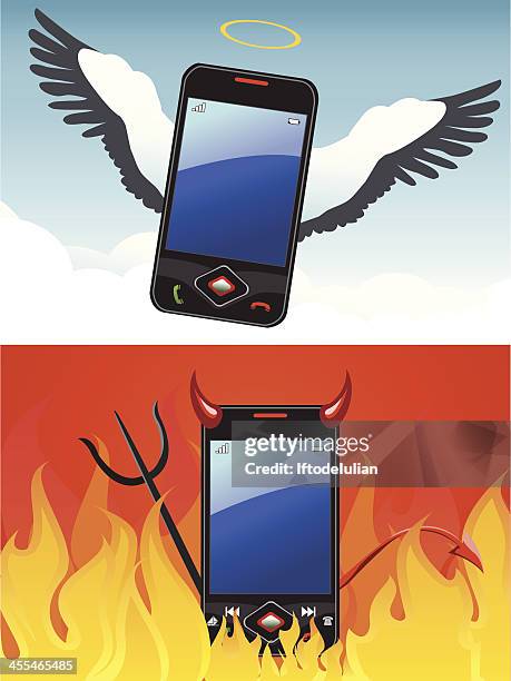 good/evil mobile - devil tail stock illustrations