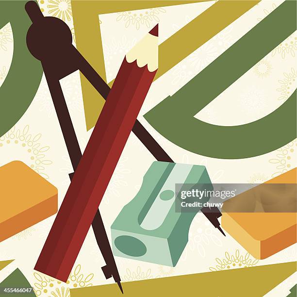 school tools pattern - set square stock illustrations