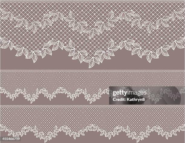 ilustraciones, imágenes clip art, dibujos animados e iconos de stock de frontera de encaje - encaje