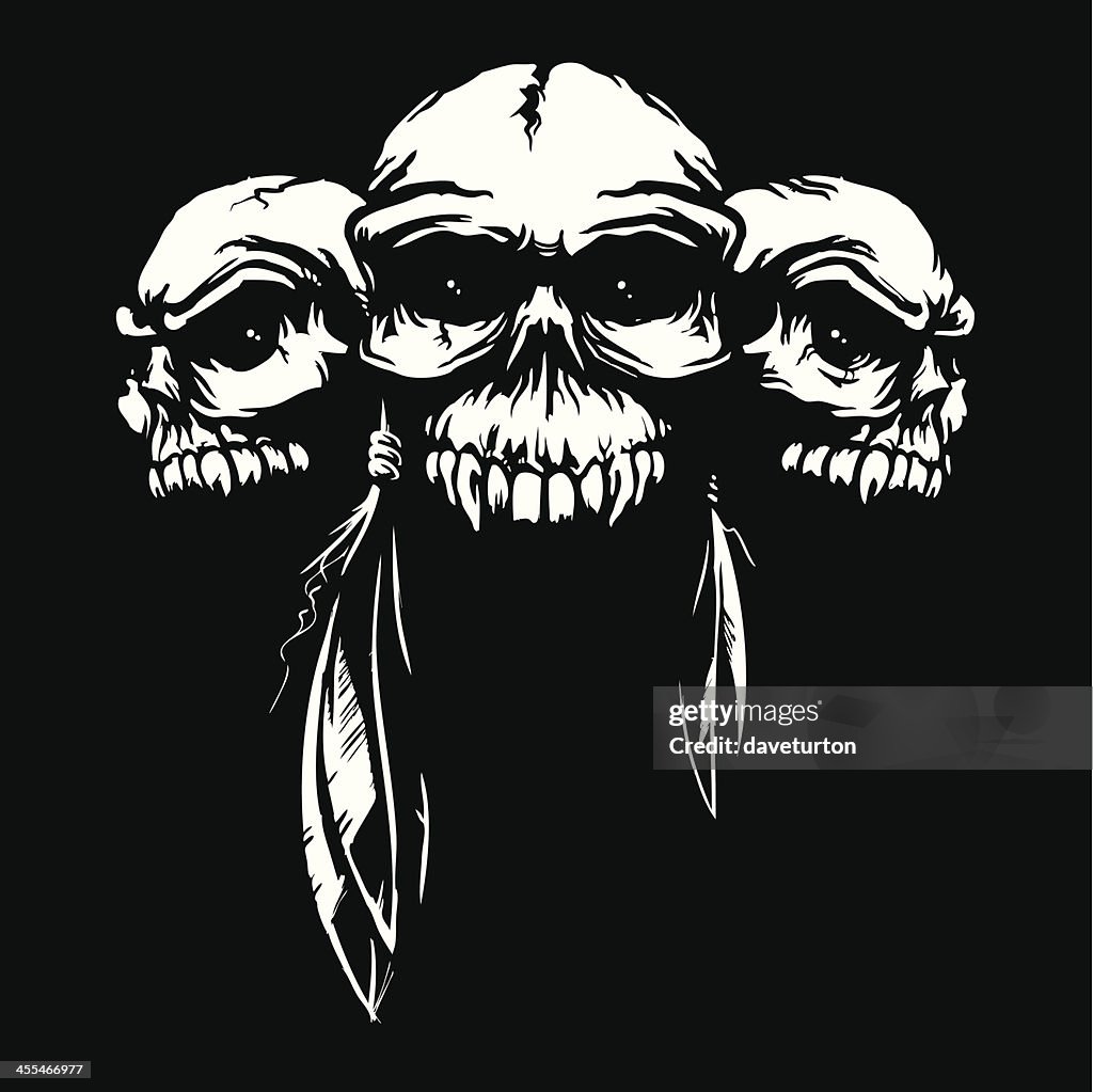 Três Skulls no escuro