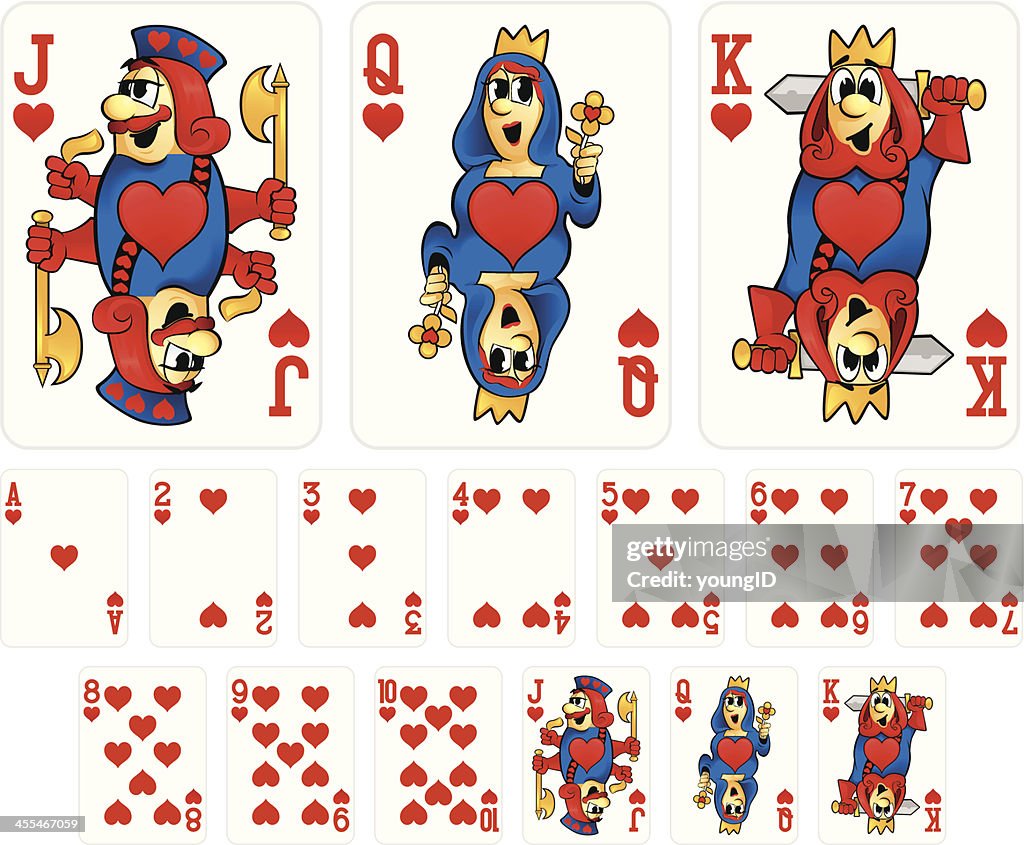 Mulher Jogando cartas-coração Terno