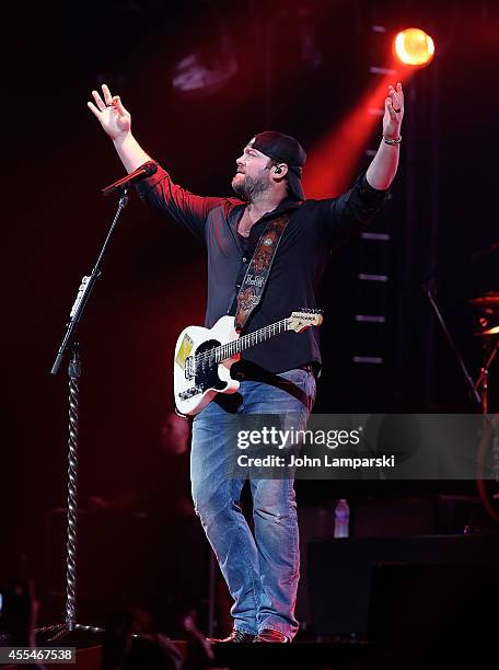 Lee Brice performs at Barclays Center on September 14, 2014 in the Brooklyn borough of New York City.