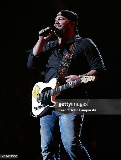 Lee Brice performs at Barclays Center on September 14, 2014 in the Brooklyn borough of New York City.