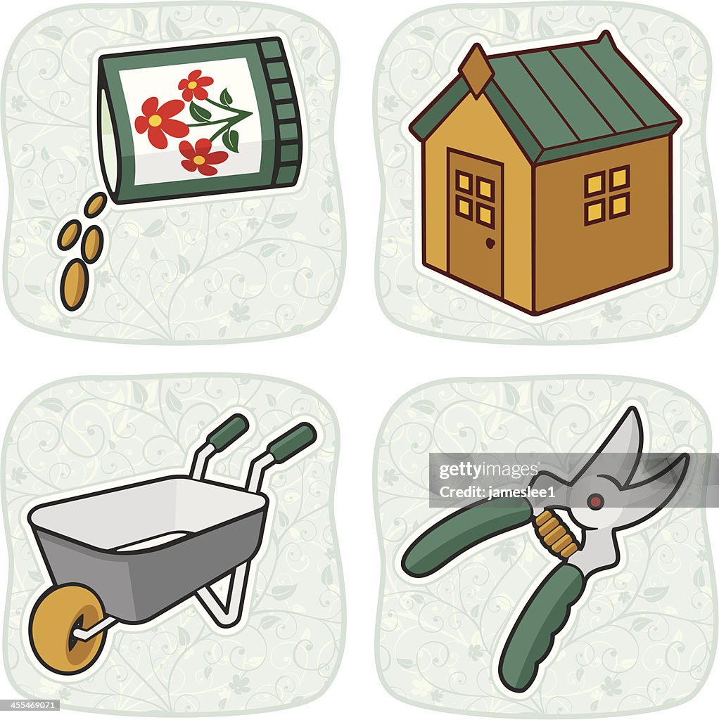 Gartenarbeit Symbole