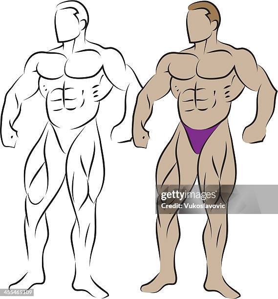 body builder - quad stock illustrations