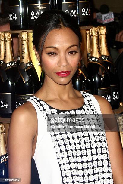 Actress Zoe Saldana attends the 71st Annual Golden Globe Awards nominations announcement on December 12, 2013 in Beverly Hills, California.