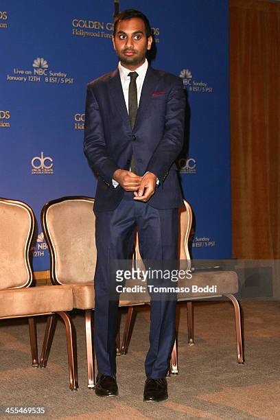 Actor Aziz Ansari attends the 71st Annual Golden Globe Awards nominations announcement on December 12, 2013 in Beverly Hills, California.