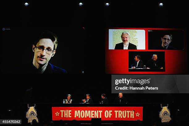 Edward Snowden, Julian Assange, Internet Party leader Laila Harre, Robert Amsterdam, Glenn Greenwald and Kim Dotcom discuss the revelations about New...