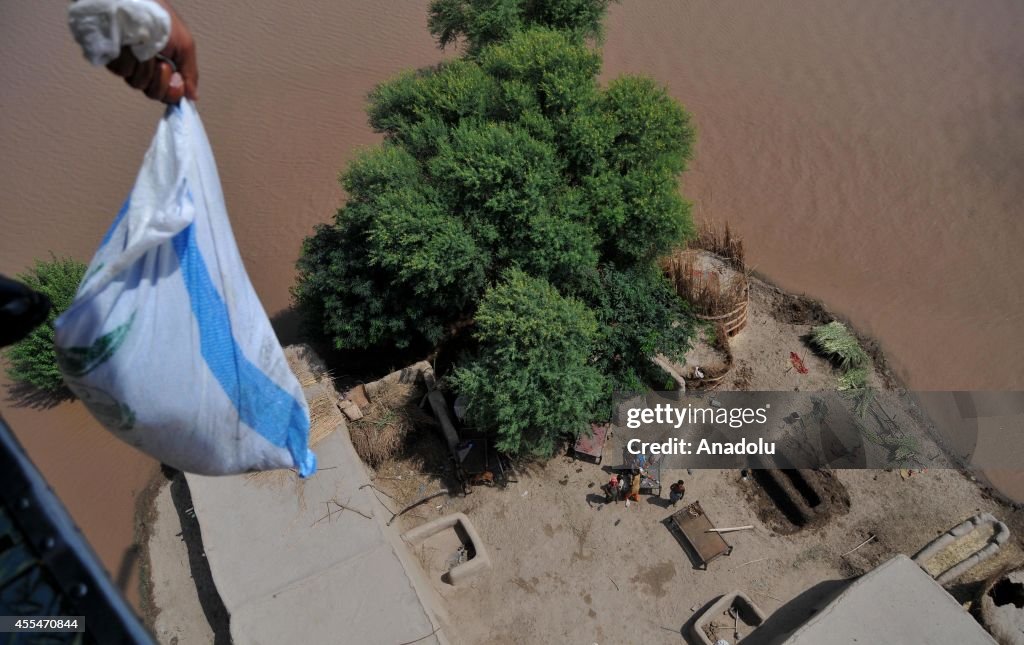 Aeirial view of Multan district flooded after heavy Monsoon rains hit Pakistan