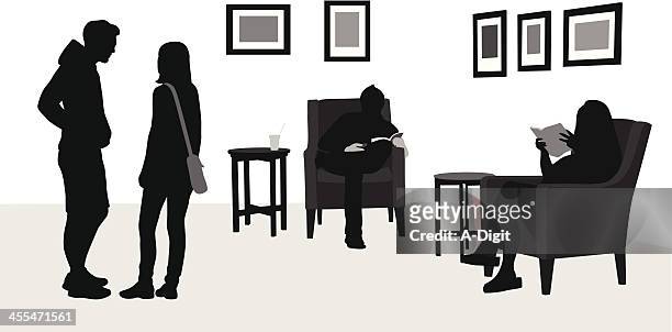 bookstore vector silhouette - side table stock illustrations