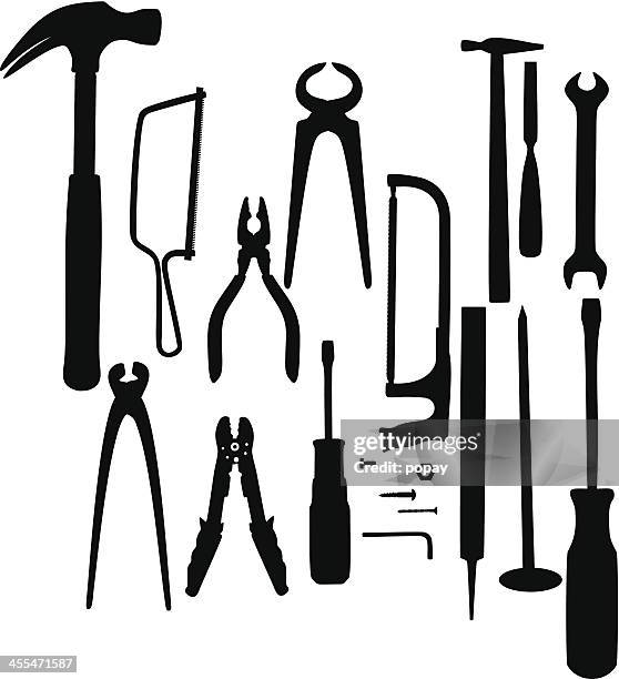 tool silhouettes - phillips head screwdriver stock illustrations