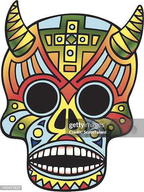 illustrations, cliparts, dessins animés et icônes de crâne mexicain - calavera