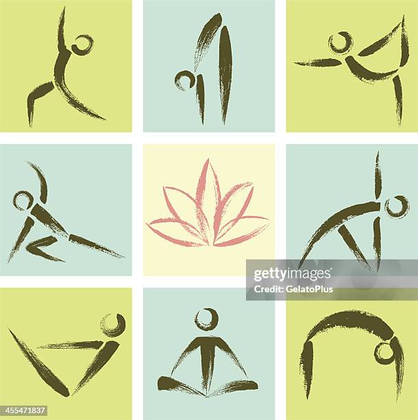 ilustrações, clipart, desenhos animados e ícones de estilo de desenho à mão de ioga ícones - buda