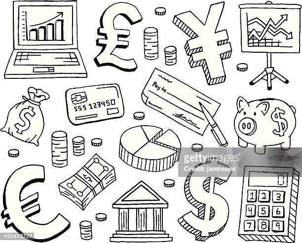ilustrações de stock, clip art, desenhos animados e ícones de rabiscos financeiro - finanças domésticas