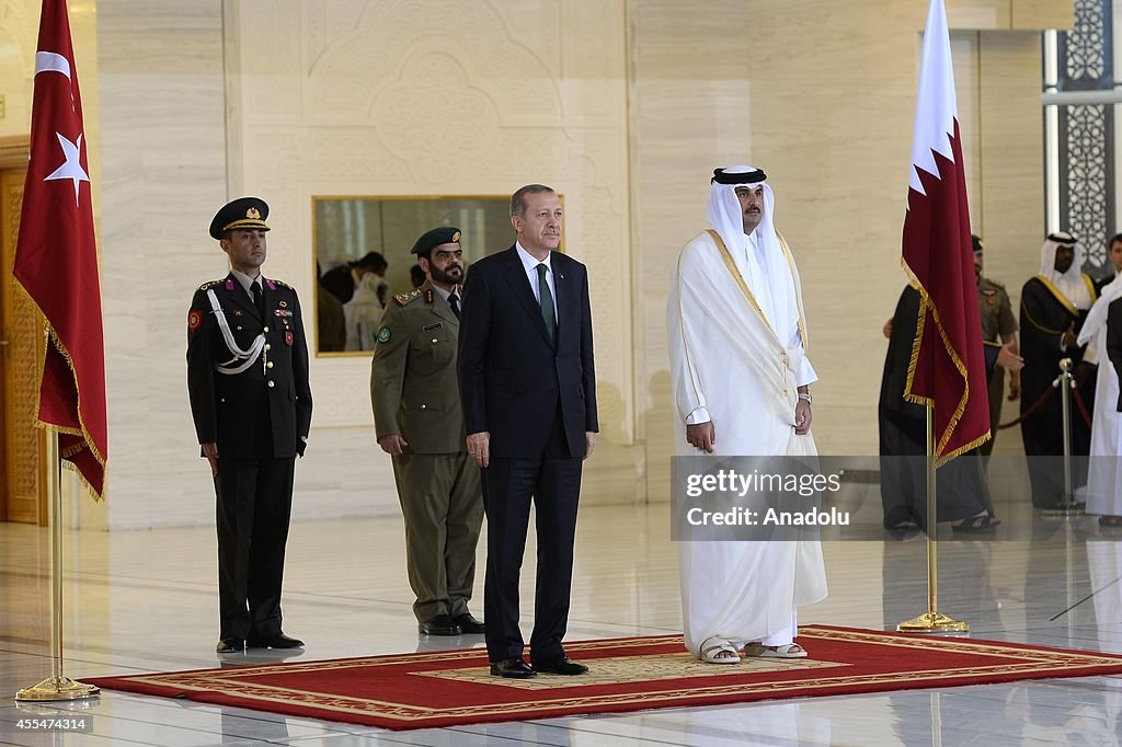 Turkeys President Erdogan - Qatar's Emir Al Thani