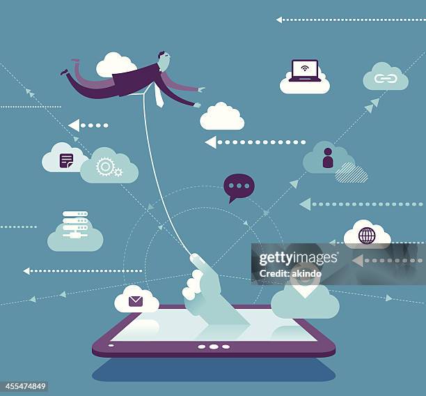 cloud computing - mobile responsive stock illustrations