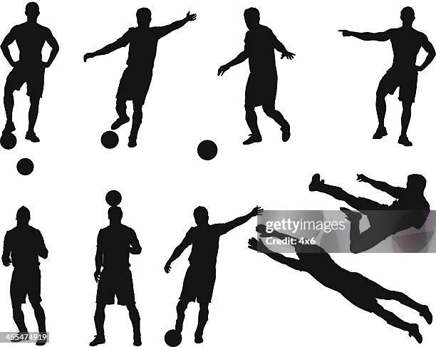 multiple images of a soccer player - soccer player stock illustrations