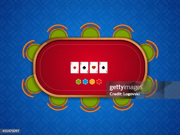 ilustraciones, imágenes clip art, dibujos animados e iconos de stock de mesa de póker - poker table drawing