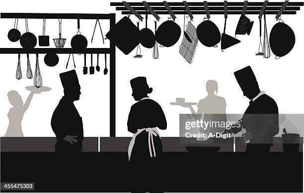 positions available vector silhouette - cafe stock illustrations