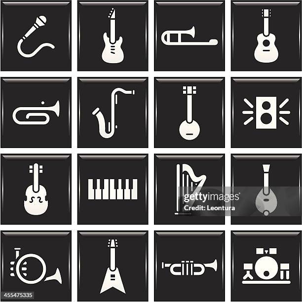 instrument icons - rock music icon stock illustrations