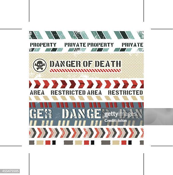seamless retro banners - private property stock illustrations