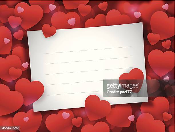 valentine's day note card - love letter stock illustrations