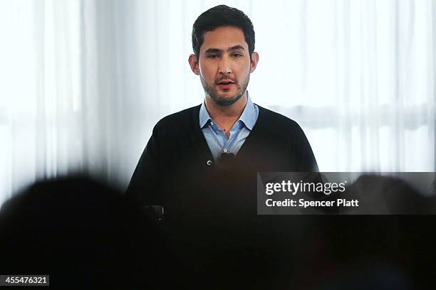 Instagram CEO Kevin Systrom speaks at a news conference where he intruduced Instagram Direct on December 12, 2013 in New York City. Instagram Direct...