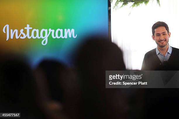 Instagram CEO Kevin Systrom speaks at a news conference where he intruduced Instagram Direct on December 12, 2013 in New York City. Instagram Direct...