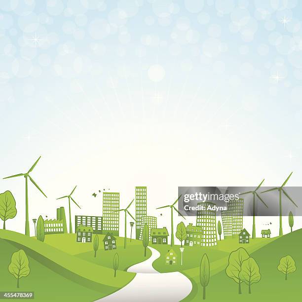 summer in the city - suburb stock illustrations