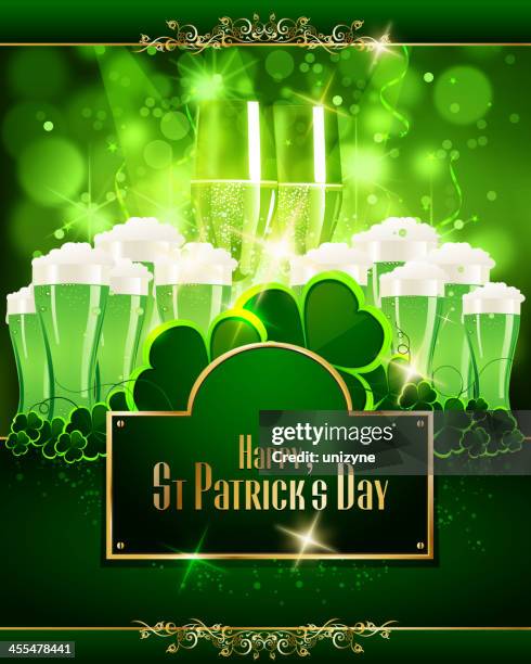 st patrick's day background - beer transparent background stock illustrations