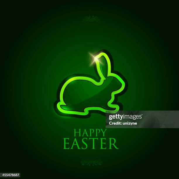 easter background with shiny bunny - dark easter background stock illustrations