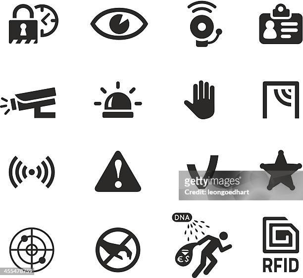 ilustraciones, imágenes clip art, dibujos animados e iconos de stock de en la tienda de robo de prevención y de iconos de seguridad - security scanner